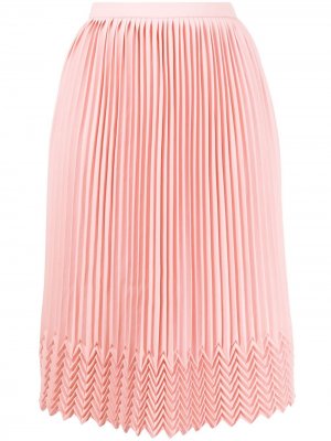 Плиссированная юбка с узором шеврон Marco De Vincenzo. Цвет: розовый