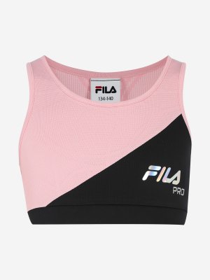 Спортивный топ бра для девочек , Розовый FILA. Цвет: розовый