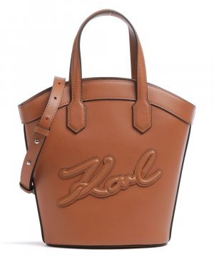 Маленькая сумочка Signature Tulip из мелкозернистой яловой кожи. , коричневый Karl Lagerfeld