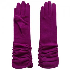 Перчатки демисезонные, шерсть, подкладка, размер универсальный, фиолетовый Crystel Eden. Цвет: фиолетовый