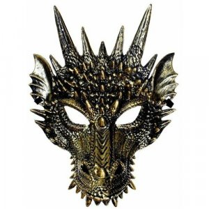 Карнавальная маска Дракон, цвет золотой Happy Pirate. Цвет: золотистый/золотой