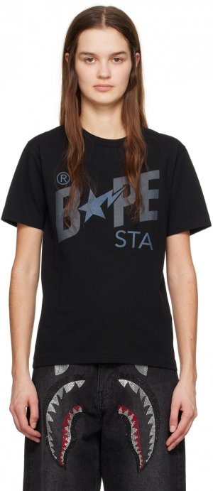 Черная футболка с надписью STA Bape