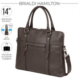 Деловая сумка Brialdi Hamilton Relief brown Коричневый. Цвет: коричневый