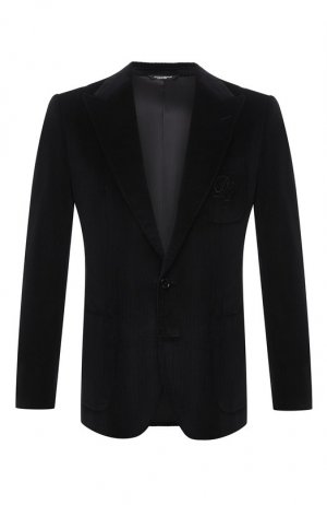 Хлопковый пиджак Dolce & Gabbana. Цвет: чёрный