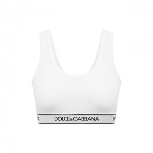 Хлопковый бра-топ Dolce & Gabbana. Цвет: белый