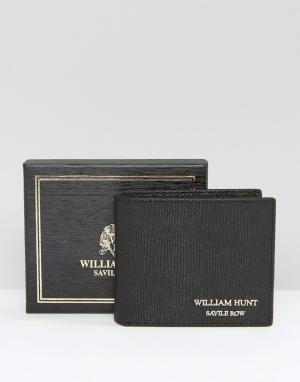 Черный кожаный бумажник William Hunt. Цвет: черный