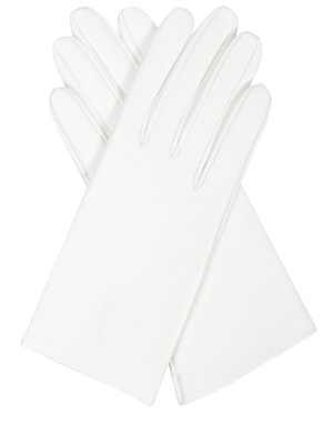 Перчатки кожаные SERMONETA GLOVES. Цвет: белый