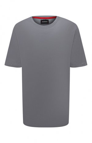 Хлопковая футболка Kiton. Цвет: серый