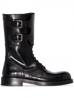 Ботинки в стиле милитари Dolce & Gabbana. Цвет: черный