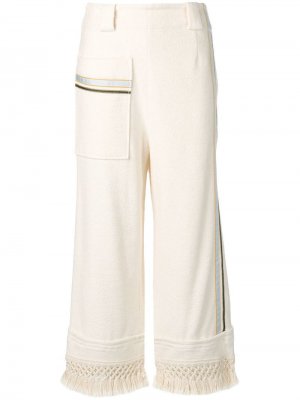 Укороченные брюки с бахромой 3.1 Phillip Lim. Цвет: белый