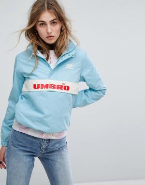 Спортивная куртка в стиле ретро с короткой молнией Umbro. Цвет: синий