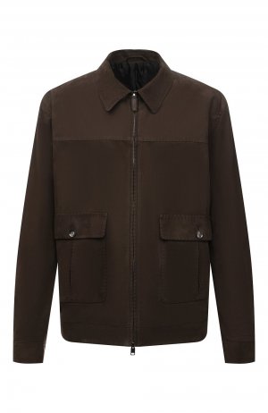 Кожаная куртка Brioni. Цвет: коричневый