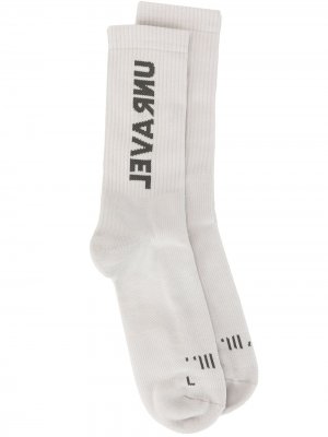 Носки с логотипом UNRAVEL PROJECT. Цвет: серый