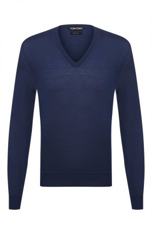 Пуловер из кашемира и шелка Tom Ford. Цвет: синий