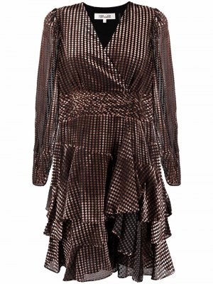 Платье Harlequin с принтом DVF Diane von Furstenberg. Цвет: коричневый