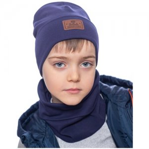 Детский комплект для мальчика (шапка,снуд),цвет черный, размер 52-54 FOMAS. Цвет: черный