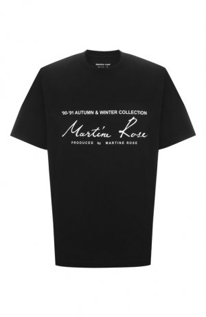Хлопковая футболка Martine Rose. Цвет: чёрный