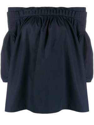 Блузка с открытыми плечами Gabriela Hearst. Цвет: синий