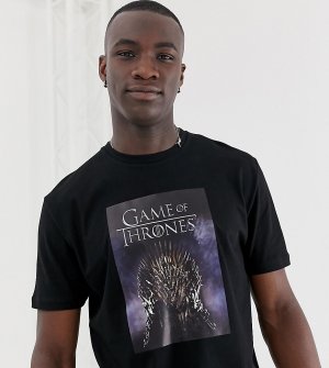 Свободная футболка с принтом на тематику сериала Игра престолов Tall-Черный ASOS DESIGN