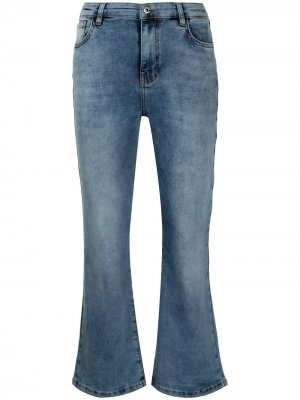 Укороченные джинсы с эффектом потертости TWINSET. Цвет: синий