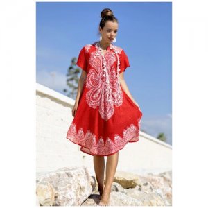 Пляжное платье , размер free size, красный Indiano. Цвет: красный