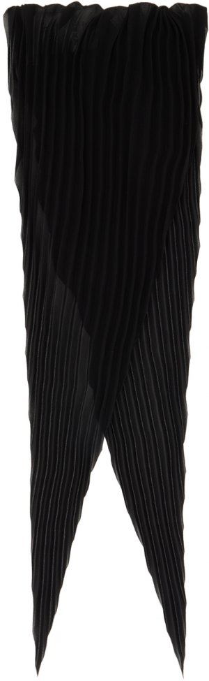 Черный плиссированный шарф с бриллиантами Ami Paris