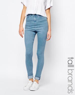 Укороченные джинсы скинни Freya Waven Tall. Цвет: синий
