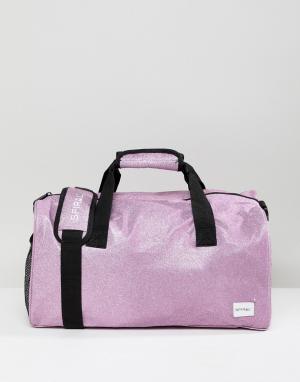 Сиреневая спортивная сумка дафл с блестками Spiral. Цвет: фиолетовый