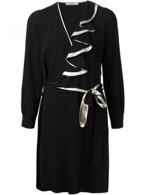 Платье с длинными рукавами и гофрированной деталью Bouchra Jarrar. Цвет: чёрный