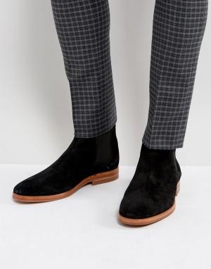 Черные замшевые ботинки челси H By Hudson Tonti London. Цвет: черный