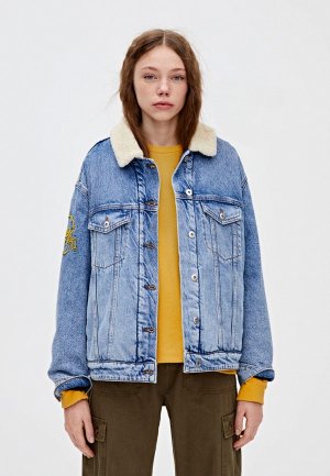 Куртка джинсовая Pull&Bear UCLA. Цвет: синий