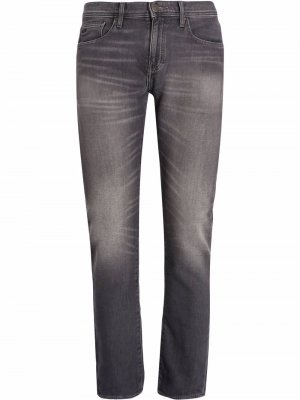 Прямые джинсы с эффектом потертости Armani Exchange. Цвет: серый