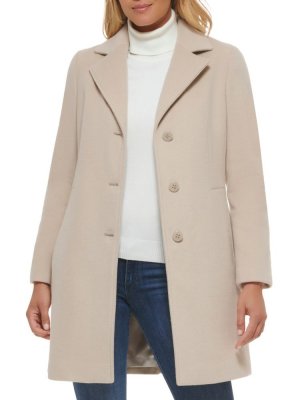 Пальто из смесовой шерсти , слоновая кость Calvin Klein