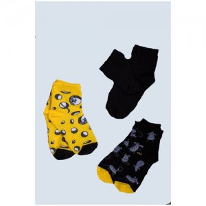 Носки детские Честер (комплект 3 пары) размеры 32-34 Натали. Цвет: желтый/черный