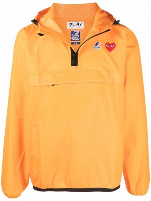 X K-Way pullover hooded jacket Comme Des Garçons Play. Цвет: оранжевый
