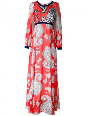 Длинное платье с принтом пейсли Manoush. Цвет: красный