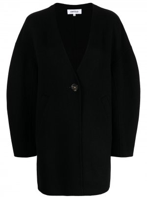 Однобортное пальто оверсайз Enföld. Цвет: черный