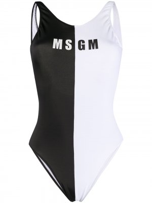 Слитный купальник MSGM. Цвет: черный