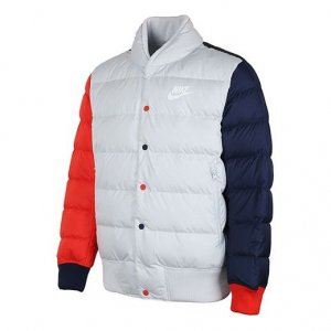 Пуховик Keep Warm Color Matching Down Jacket Red/White/Blue, белый Nike