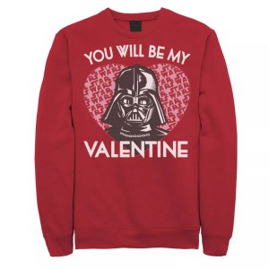 Мужской флисовый пуловер с рисунком You Will Be My Valentine Darth Vader Star Wars