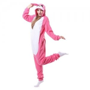 Кигуруми Зайчик Розовый пижама для взрослых премиум S Мир детства