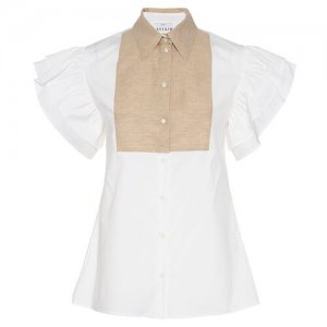 Блуза 4718TREGUA белый+бежевый 40 Sfizio. Цвет: бежевый