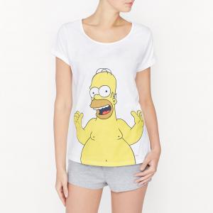 Пижама с шортами Simpsons. Цвет: белый/ серый