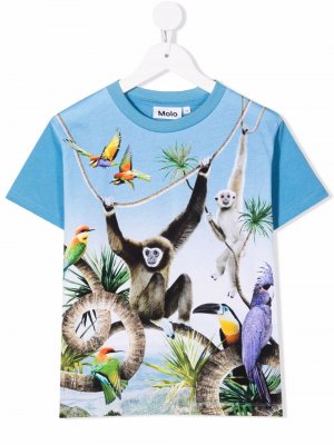 Graphic-print organic-cotton T-shirt Molo. Цвет: синий