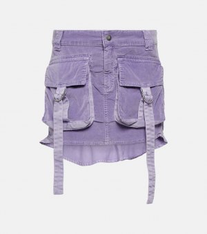 Бархатная мини-юбка карго BLUMARINE, фиолетовый Blumarine