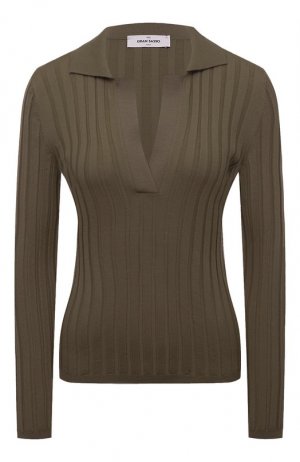 Шерстяной пуловер-поло Gran Sasso. Цвет: зелёный