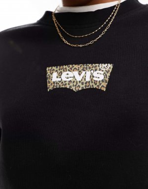 Черная толстовка Levi's с леопардовым логотипом Levi's. Цвет: черный