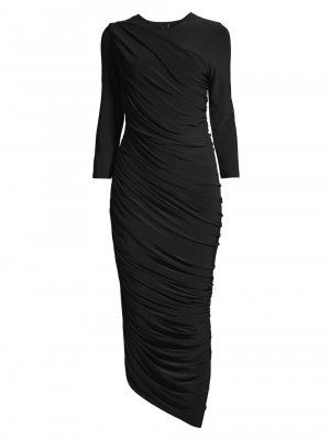 Платье Diana с рюшами и длинными рукавами браслетом , черный Norma Kamali
