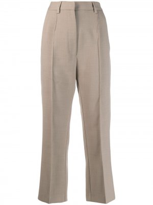 Укороченные брюки строгого кроя MM6 Maison Margiela. Цвет: бежевый