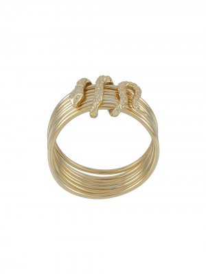 Декорированное кольцо Nialaya Jewelry. Цвет: золотистый